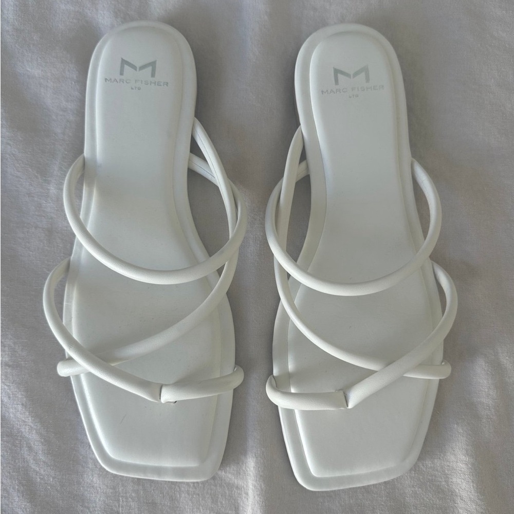 Marc Fisher White Strappy Sandals